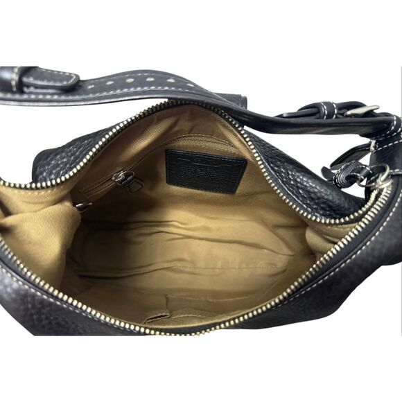 NEW Vintage Coach Hampton Soho 5054 Shoulder Bag Black Pebbled Leather - Picture 7 of 9